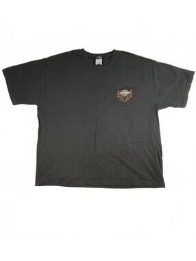 Harley-Davidson Bahamas Nassau Black Faded Graphic Pocket T-Shirt 2XL DBL Stitch
